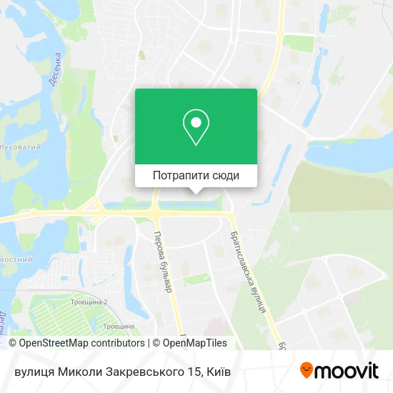 Карта вулиця Миколи Закревського 15