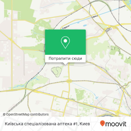 Карта Київська спеціалізована аптека #1