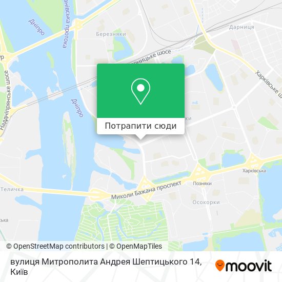 Карта вулиця Митрополита Андрея Шептицького 14
