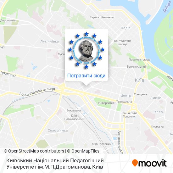 Карта Київський Національний Педагогічний Університет ім.М.П.Драгоманова
