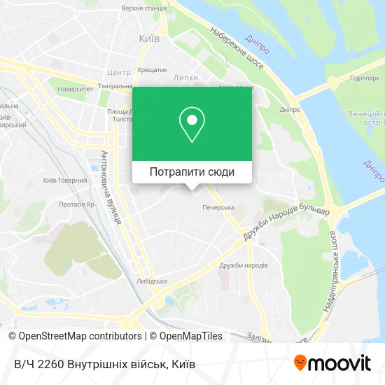 Карта В/Ч 2260 Внутрішніх військ