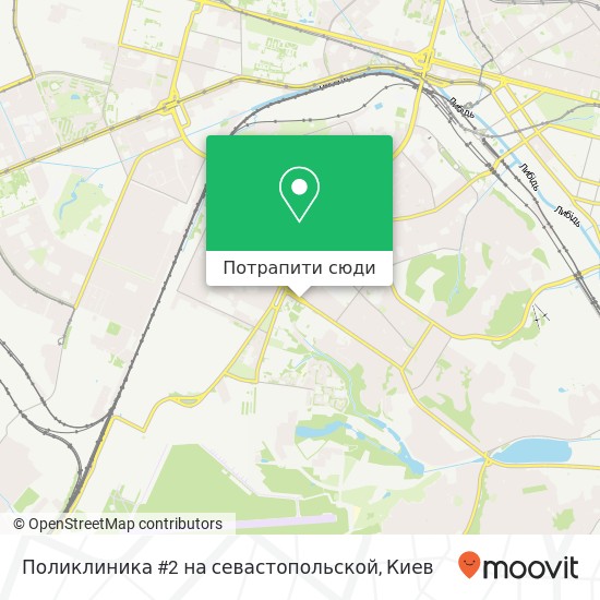 Карта Поликлиника #2 на севастопольской