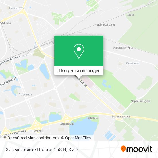 Карта Харьковское Шоссе 158 В