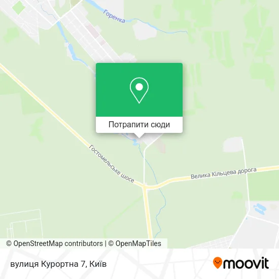 Карта вулиця Курортна 7