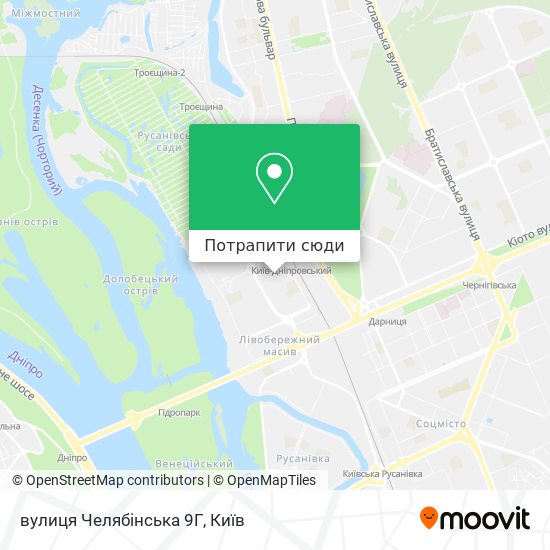 Карта вулиця Челябінська 9Г