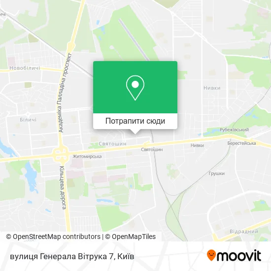 Карта вулиця Генерала Вітрука 7