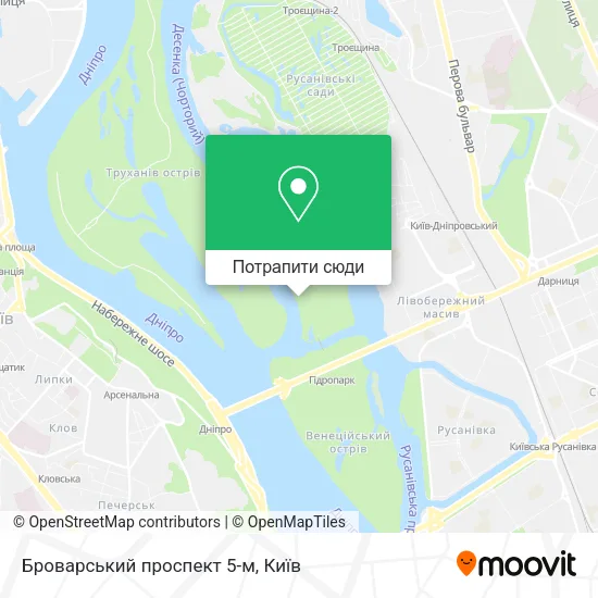Карта Броварський проспект 5-м