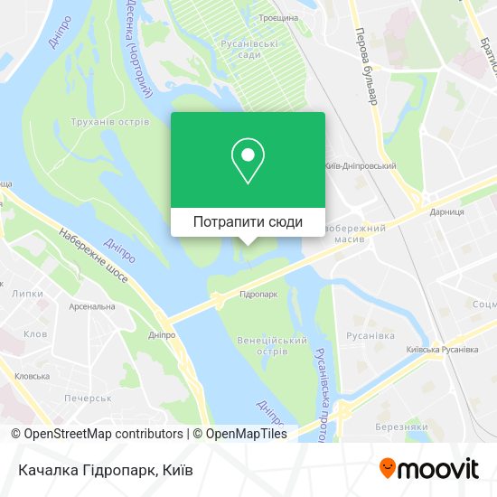 Карта Качалка Гідропарк