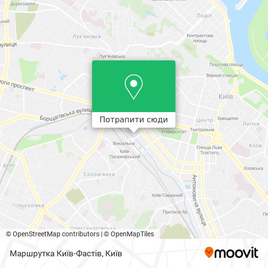 Карта Маршрутка Київ-Фастів
