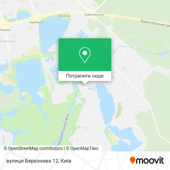 Карта вулиця Березнева 12