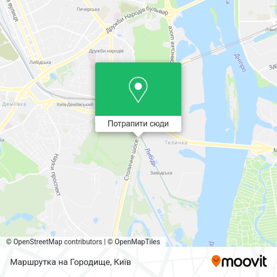 Карта Маршрутка на Городище