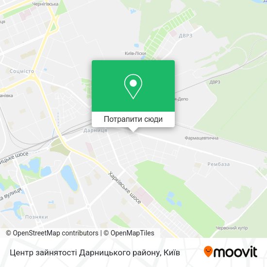 Карта Центр зайнятості Дарницького району