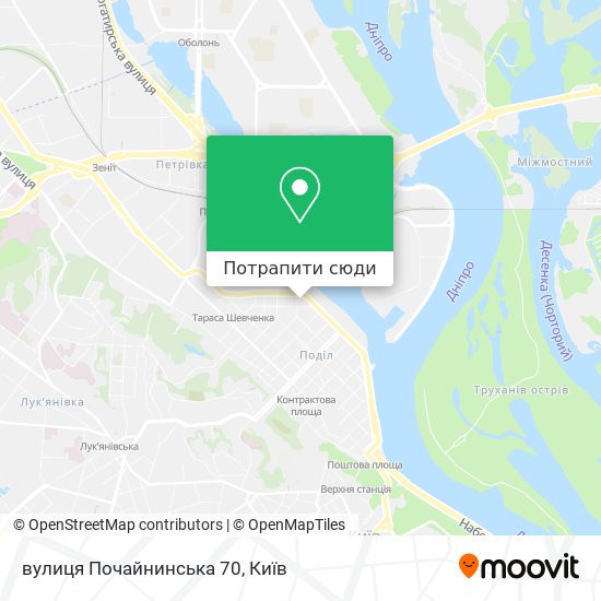 Карта вулиця Почайнинська 70