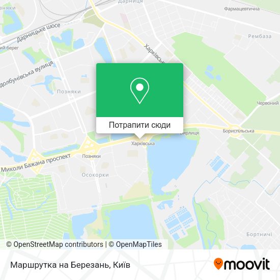 Карта Маршрутка на Березань