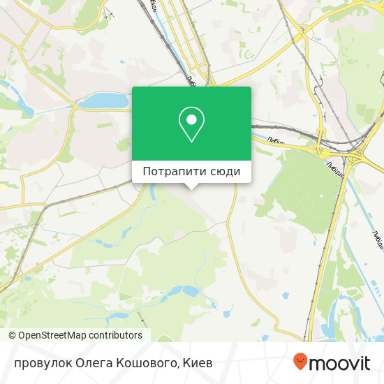 Карта провулок Олега Кошового