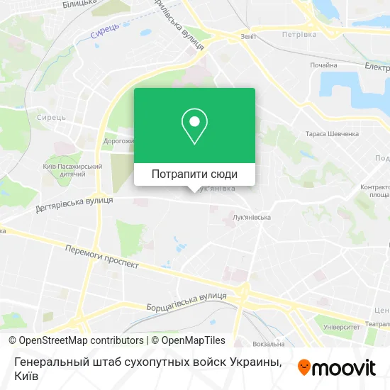 Карта Генеральный штаб сухопутных войск Украины