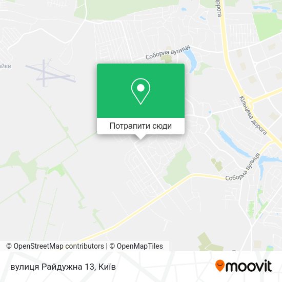 Карта вулиця Райдужна 13