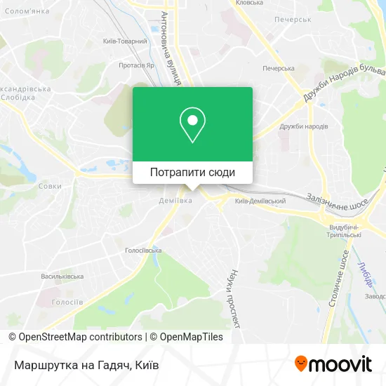 Карта Маршрутка на Гадяч
