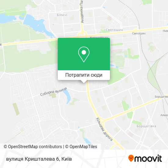 Карта вулиця Кришталева 6
