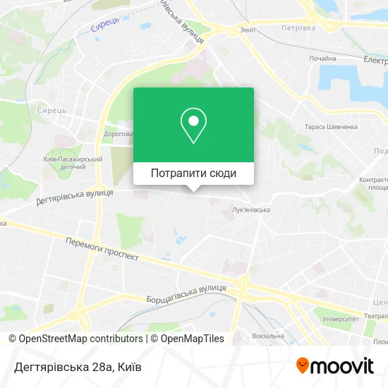Карта Дегтярівська 28а