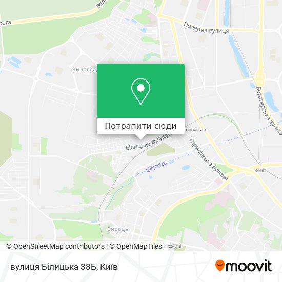 Карта вулиця Білицька 38Б