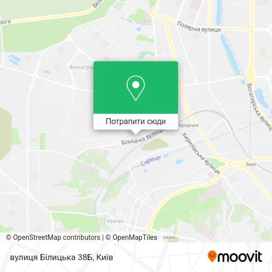 Карта вулиця Білицька 38Б