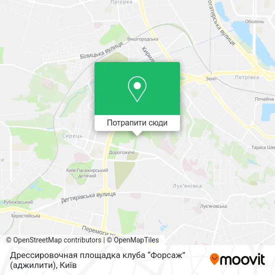 Карта Дрeссировочная площадка клуба “Форсаж” (аджилити)