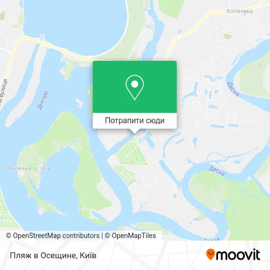 Карта Пляж в Осещине