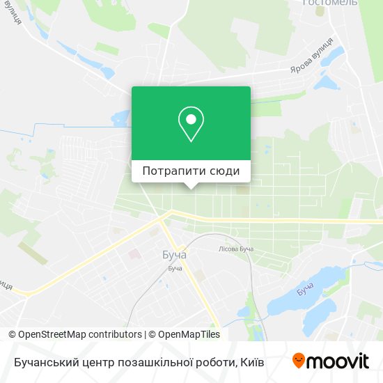 Карта Бучанський центр позашкільної роботи