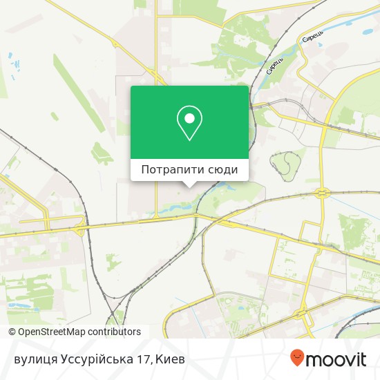 Карта вулиця Уссурійська 17