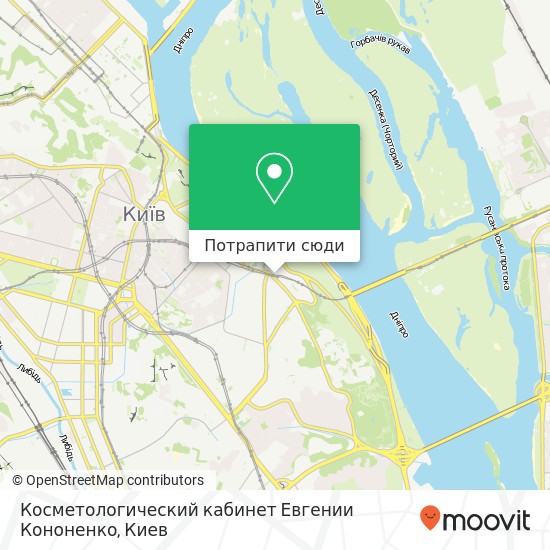 Карта Косметологический кабинет Евгении Кононенко