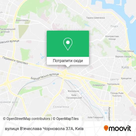 Карта вулиця В'ячеслава Чорновола 37А