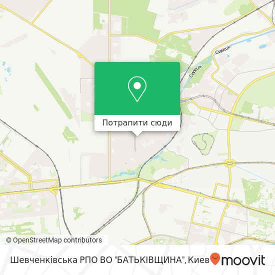Карта Шевченківська РПО ВО "БАТЬКІВЩИНА"