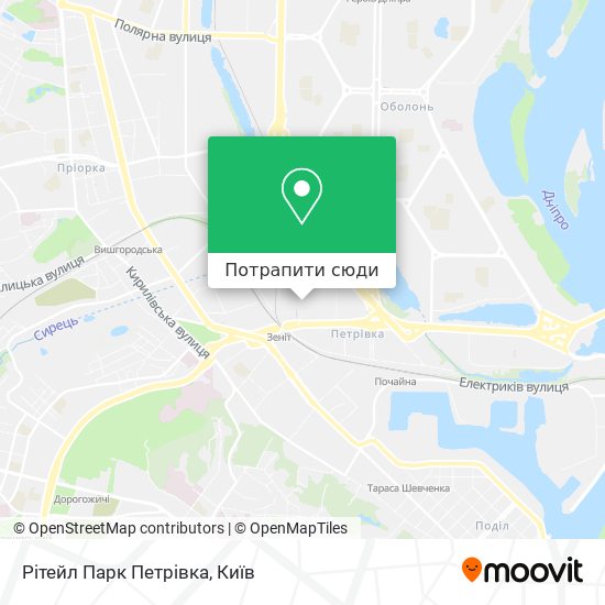 Карта Рітейл Парк Петрівка