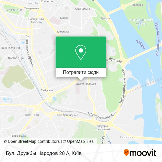 Карта Бул. Дружбы Народов 28 А
