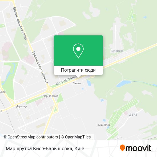 Карта Маршрутка Киев-Барышевка