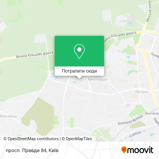 Карта просп. Правди 84
