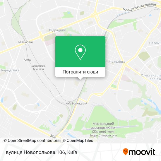 Карта вулиця Новопольова 106