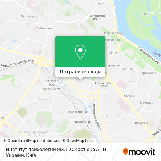 Карта Институт психологии им. Г.С.Костюка АПН України
