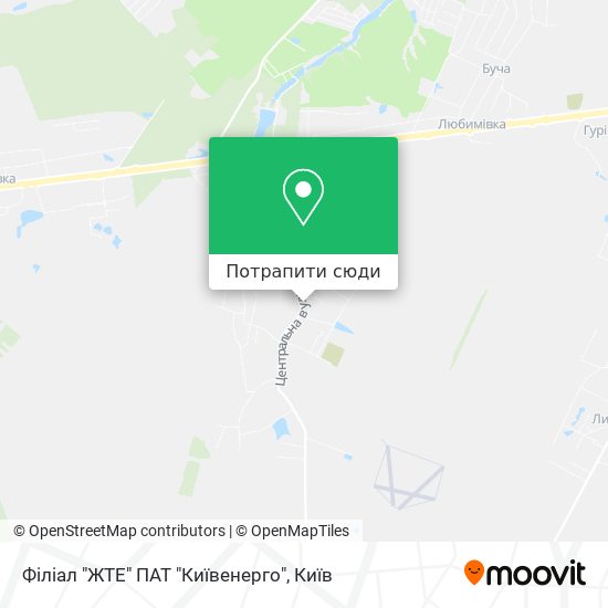 Карта Філіал "ЖТЕ" ПАТ "Київенерго"