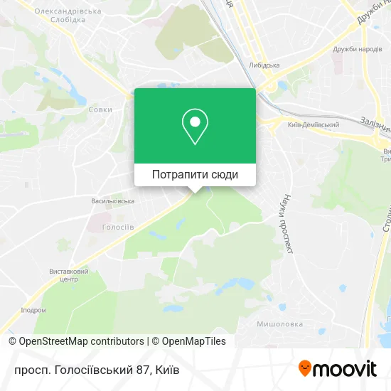 Карта просп. Голоcіївський 87