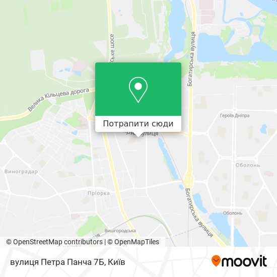 Карта вулиця Петра Панча 7Б