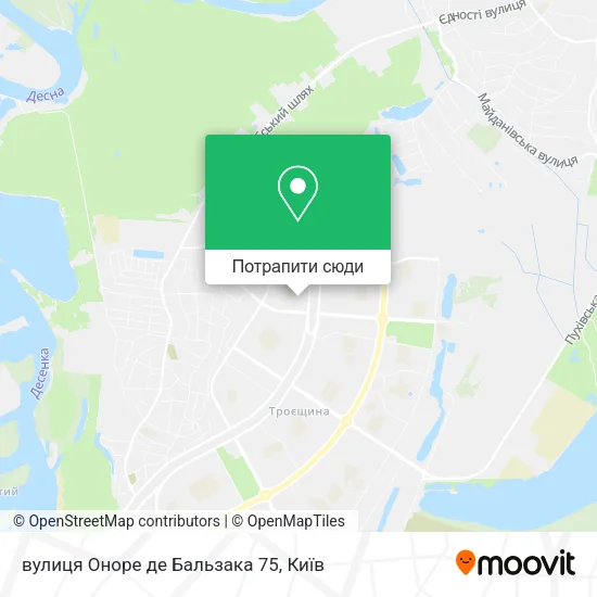 Карта вулиця Оноре де Бальзака 75