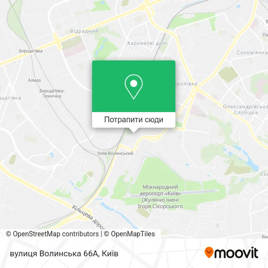 Карта вулиця Волинська 66А