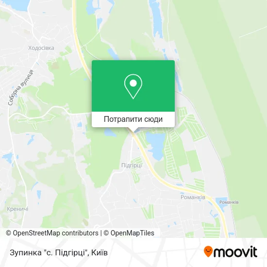 Карта Зупинка "с. Підгірці"