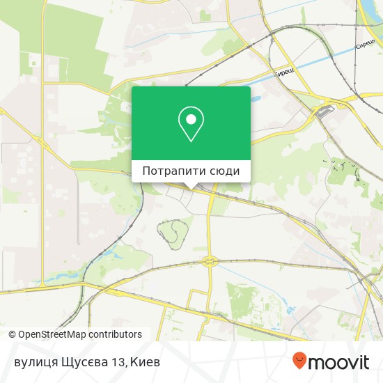 Карта вулиця Щусєва 13