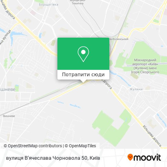 Карта вулиця В'ячеслава Чорновола 50