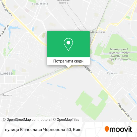 Карта вулиця В'ячеслава Чорновола 50
