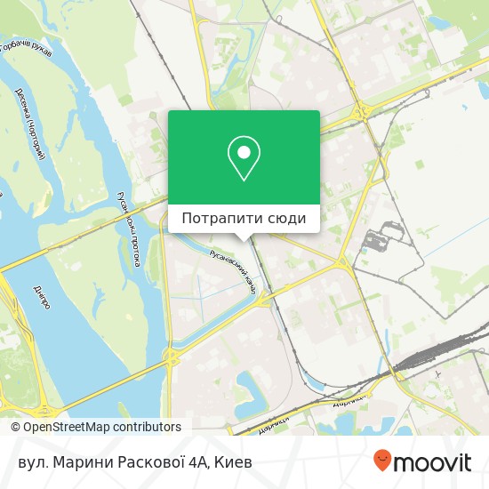 Карта вул. Марини Раскової 4А