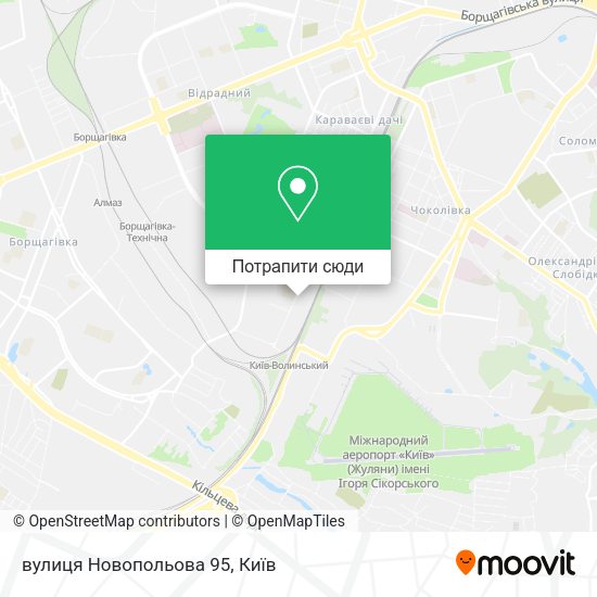 Карта вулиця Новопольова 95